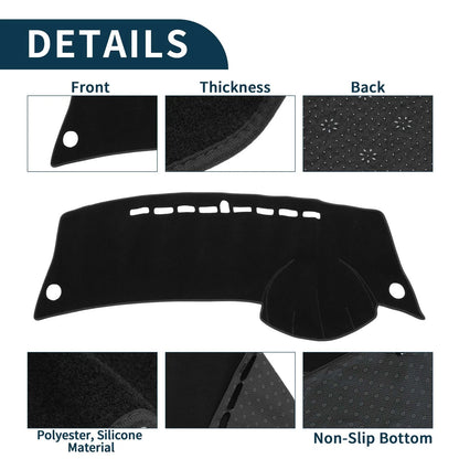Dashboard Cover Mat for Honda City Grace (2008–2013) Sun Protector Black