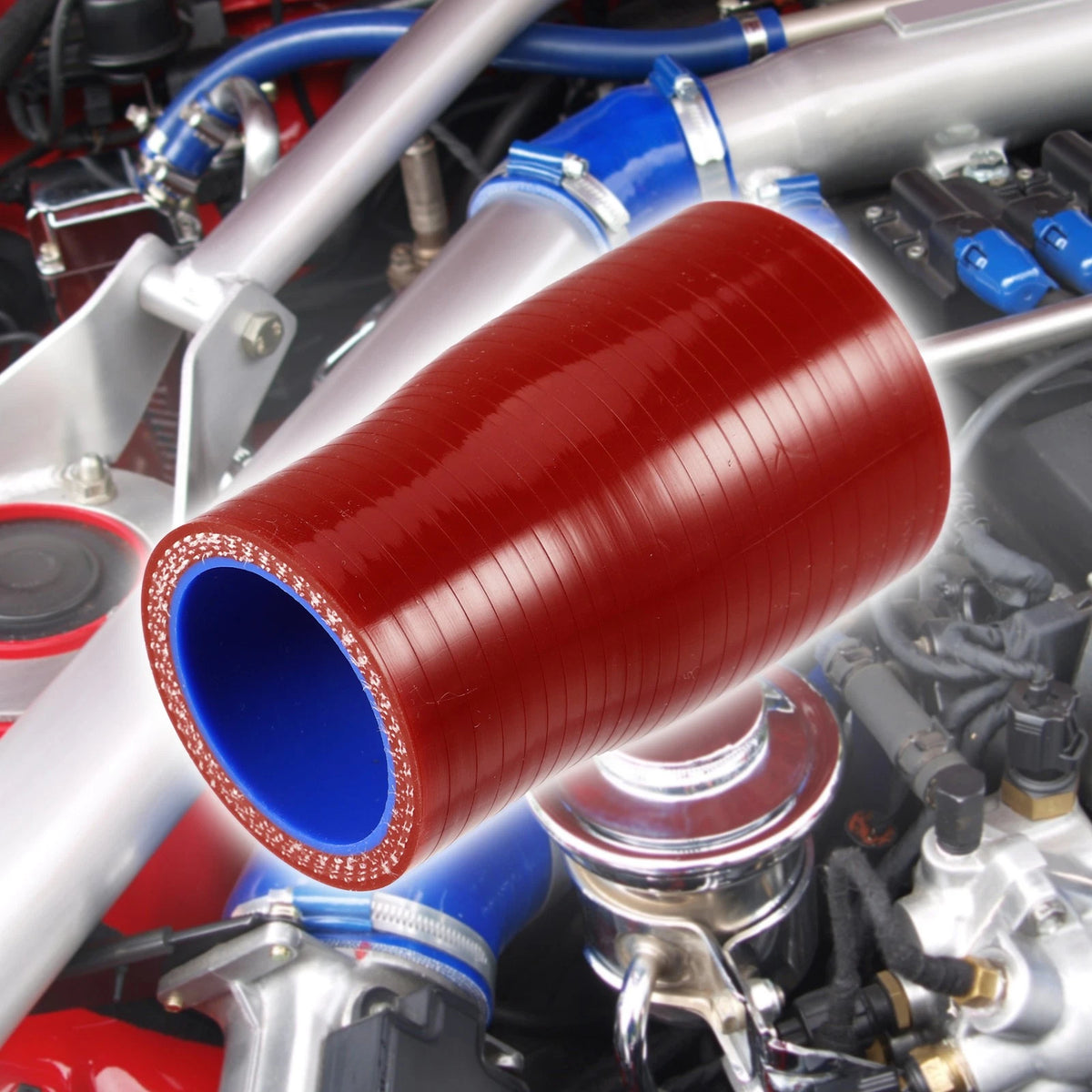 Silicone Hose Coupler for Car Intercooler Tube (32-38mm, 1.3"-1.5" ID) Red