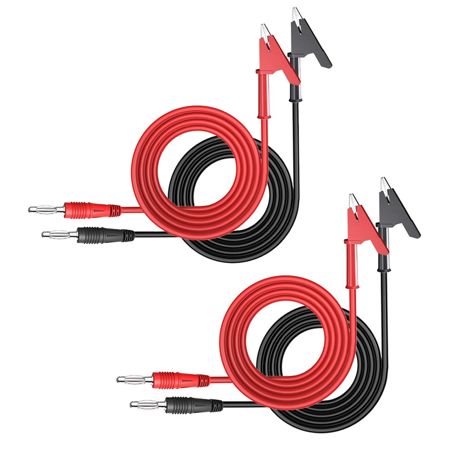 Electrical Testing Cables with Crocodile Clips and Banana Ends for Universal Use