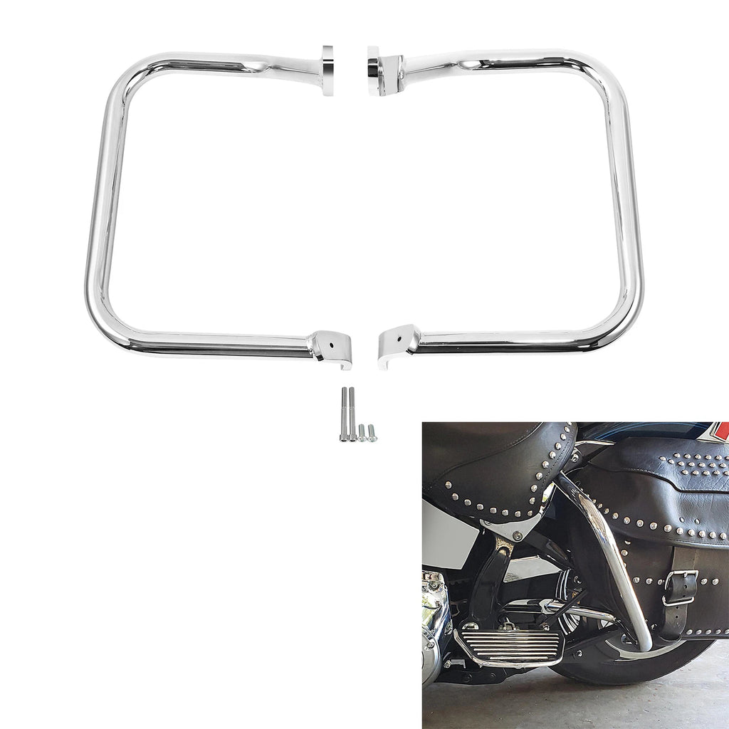 Rear Saddlebag Guard Rail Crash Bar for Harley FLST FLSTC FXST FXSTB (2000–2017)