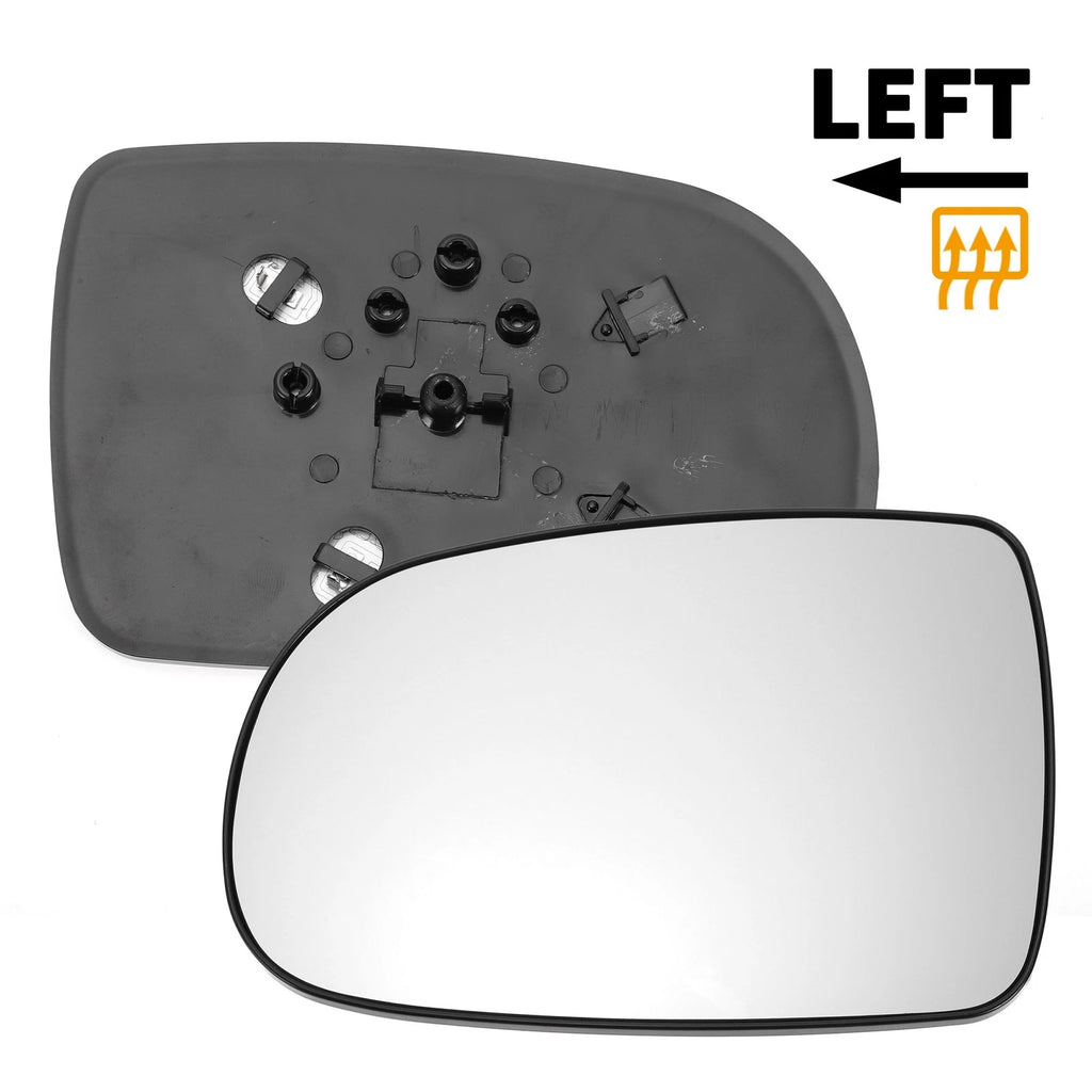 Left Side Heated White Mirror Glass for Opel Corsa C (2000–2006)