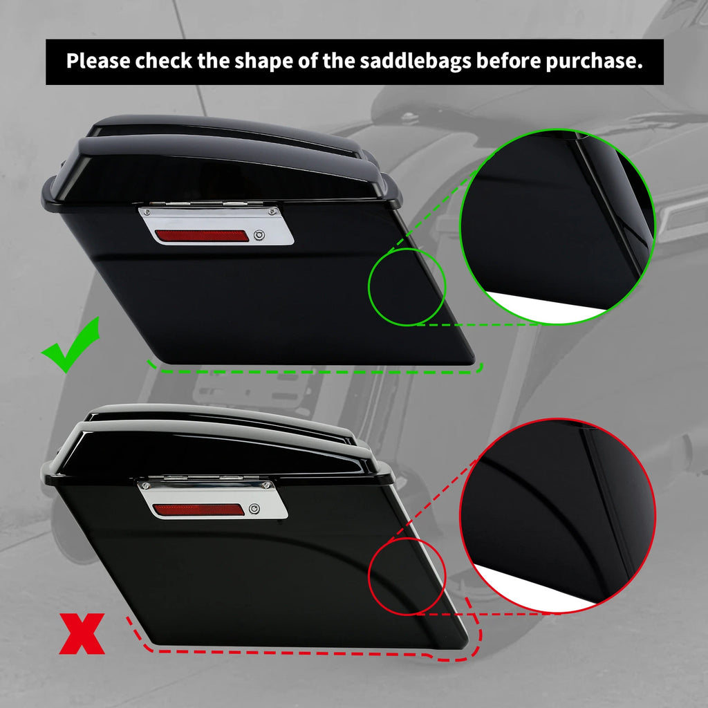 4" Stretched Extended Saddlebag Extensions for Harley Touring (1994–2013)
