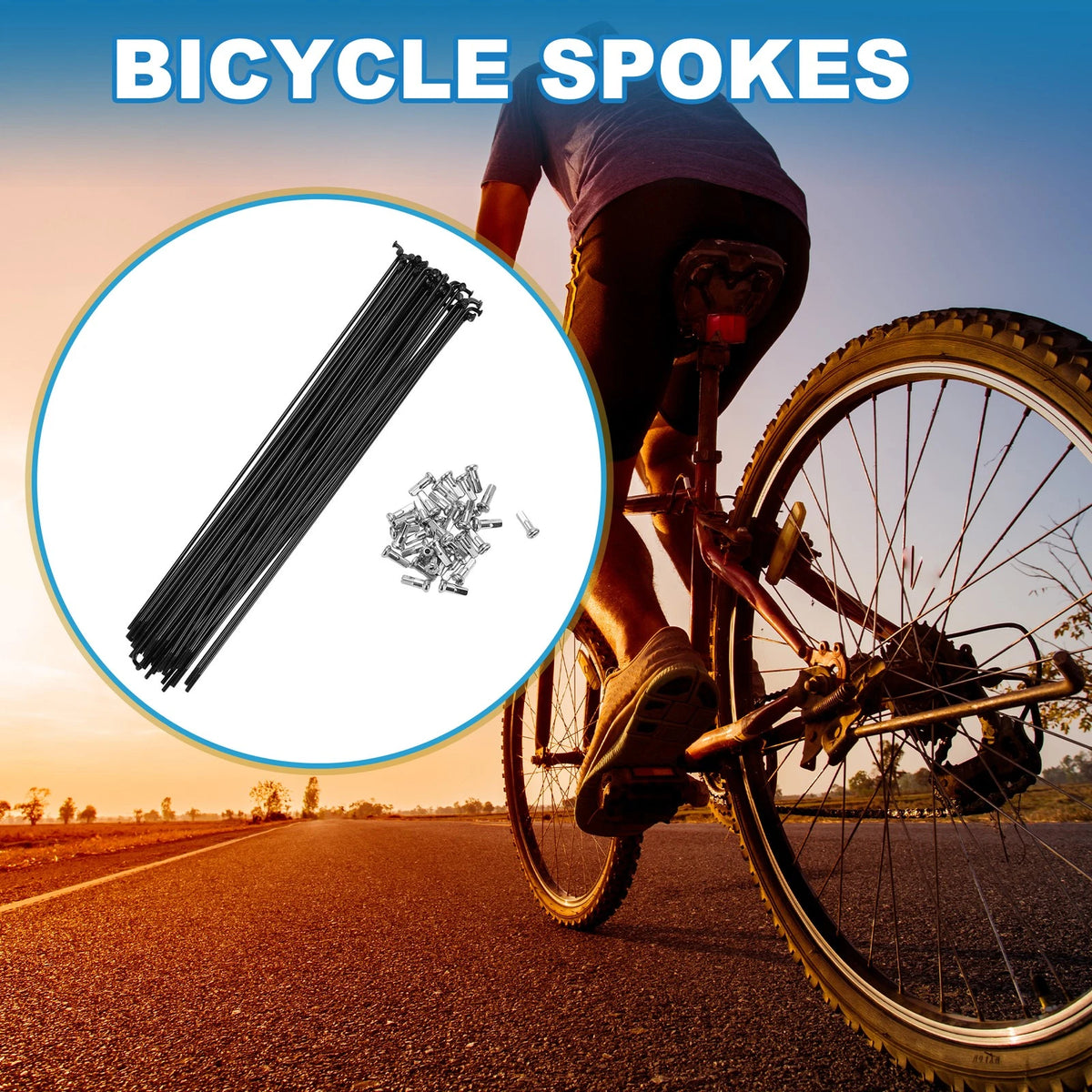Bicycle Spokes 14G 225mm Replacement Steel Spokes for Mountain Bike (36 Pack)