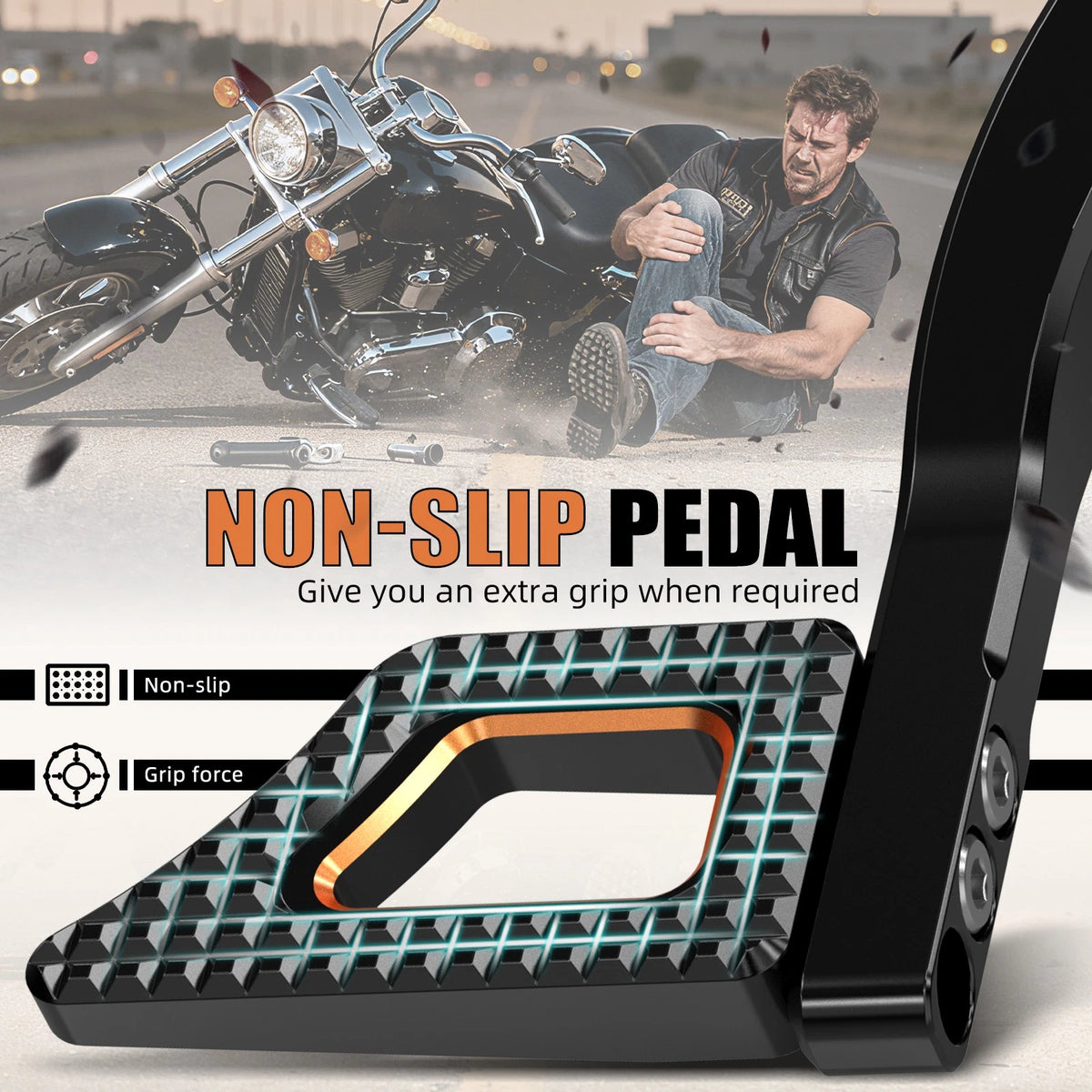 Adjustable Rear Brake Pedal Lever for Harley Dyna Super Glide (2006–2017)