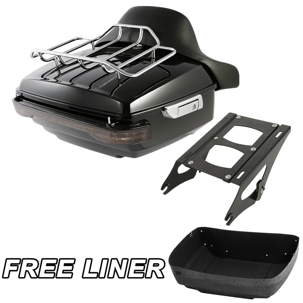 Trunk Pad Mount Rack with LED Tail Light for Harley Road Glide (2014–2025)