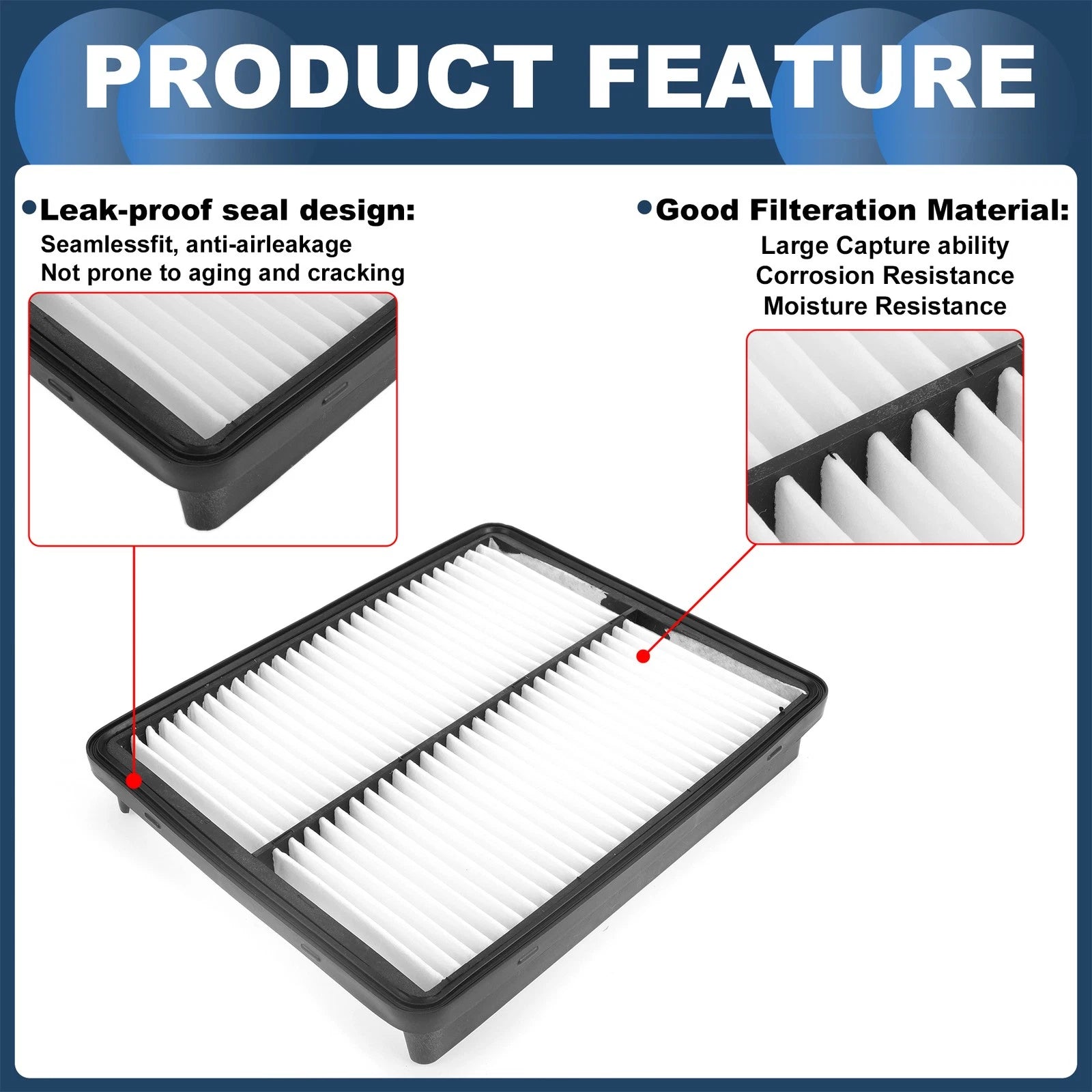 Car Engine Air Filter No. 281132P100 for Kia Optima (2012–2015) 1 Pc