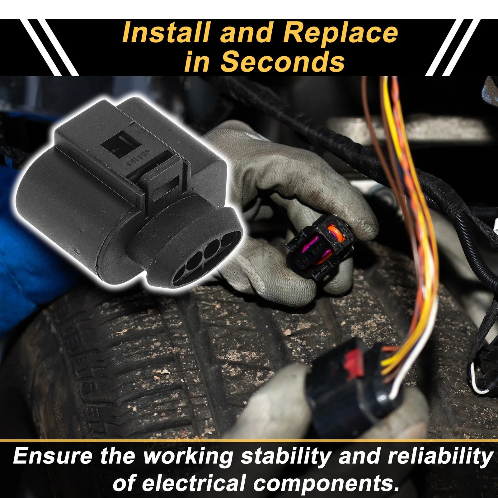 4Pin Manifold Absolute Pressure Sensor Connector Plug Adapter for Audi A3 (2005–2015)