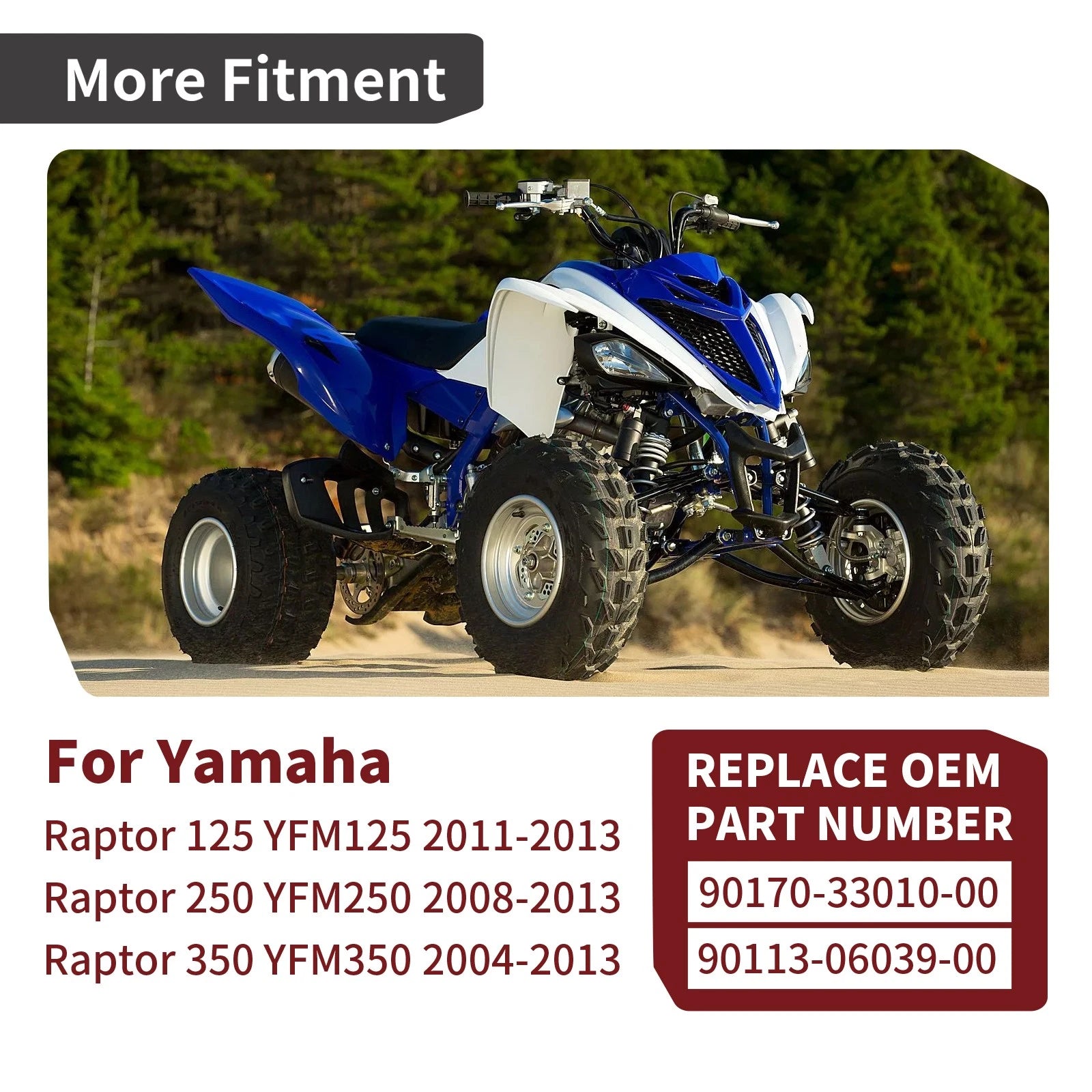 Axle Nut Wrench Tool & Rear Axle Lock Nut for Yamaha Raptor YFM 125 250 350 (2001–2023)