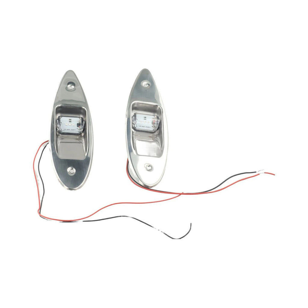 2X LED Navigation Tear Drop Lights for Marine Boat (Vertical Mount)