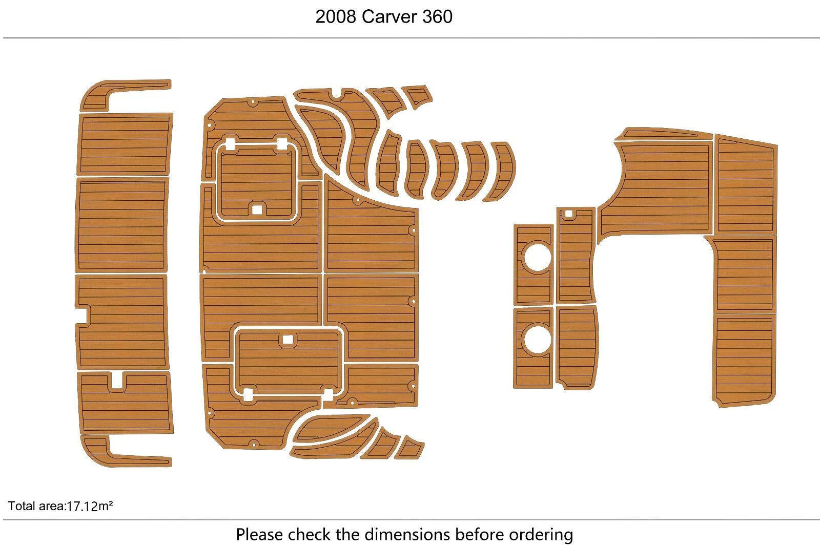 EVA Pad Foam Teak Deck Flooring Mat for Carver 360 (2008)
