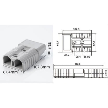 2X 350A Terminal Cable with Silver Plated Contacts for