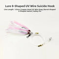 5/0 UV Silk Hooks with Swivel Snap for Boat Trolling