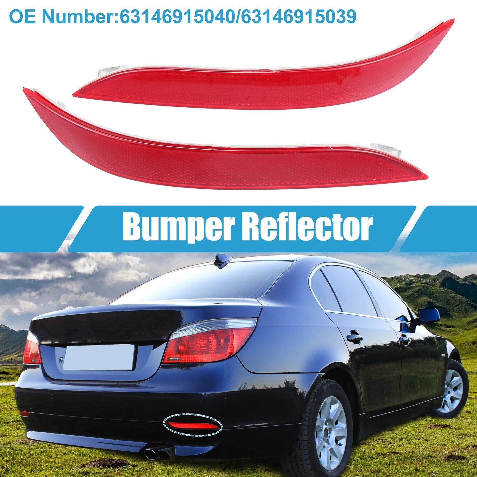 Rear Reflector Strip Pair Replacement for BMW 5 Series E60 E61 (2004–2007)
