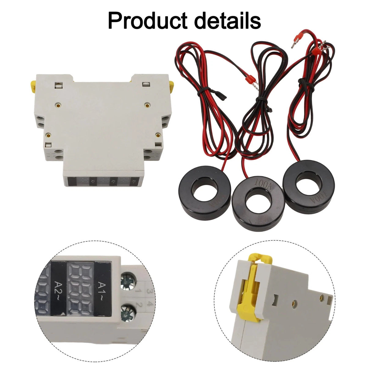 Secure Fixing Double Snap Design Current Meter Gauge for Three Phase Systems