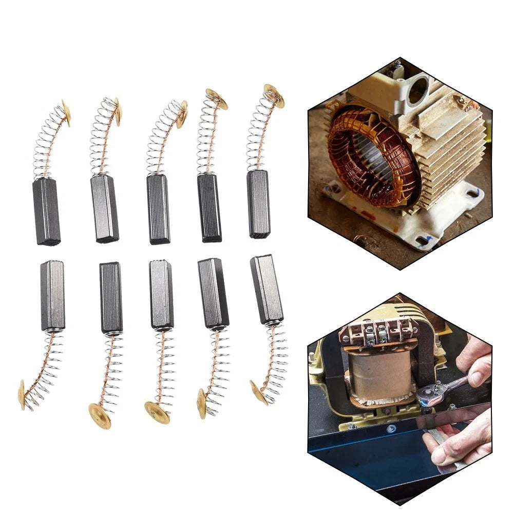 10pcs Carbon Brushes for Electric Motor Drill Angle Grinder