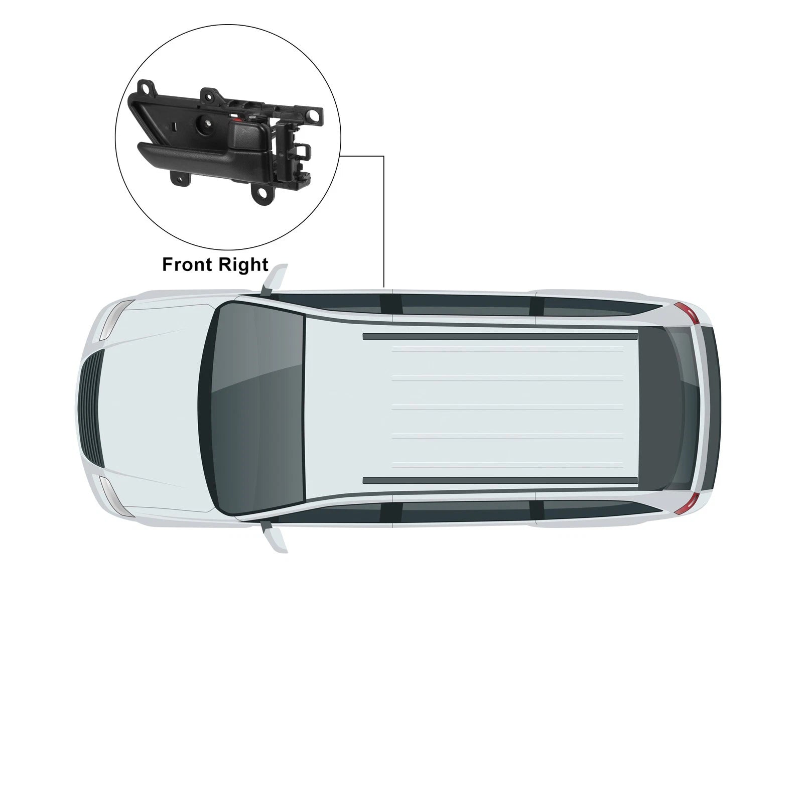 Front Right Passenger Side Interior Door Handle for Hyundai Veracruz (2007–2012)