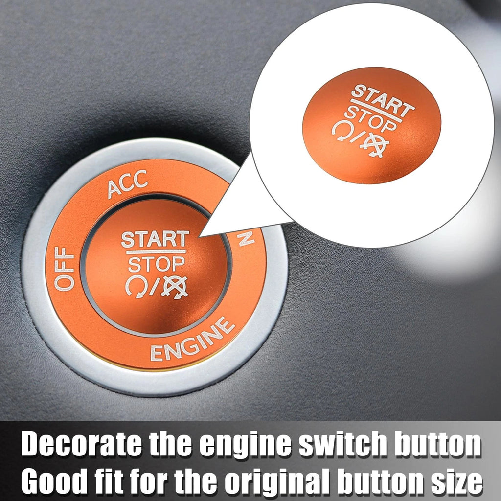 Engine Start Stop Button Cover Trim Kit for Dodge Charger Challenger Orange (2015–2023)