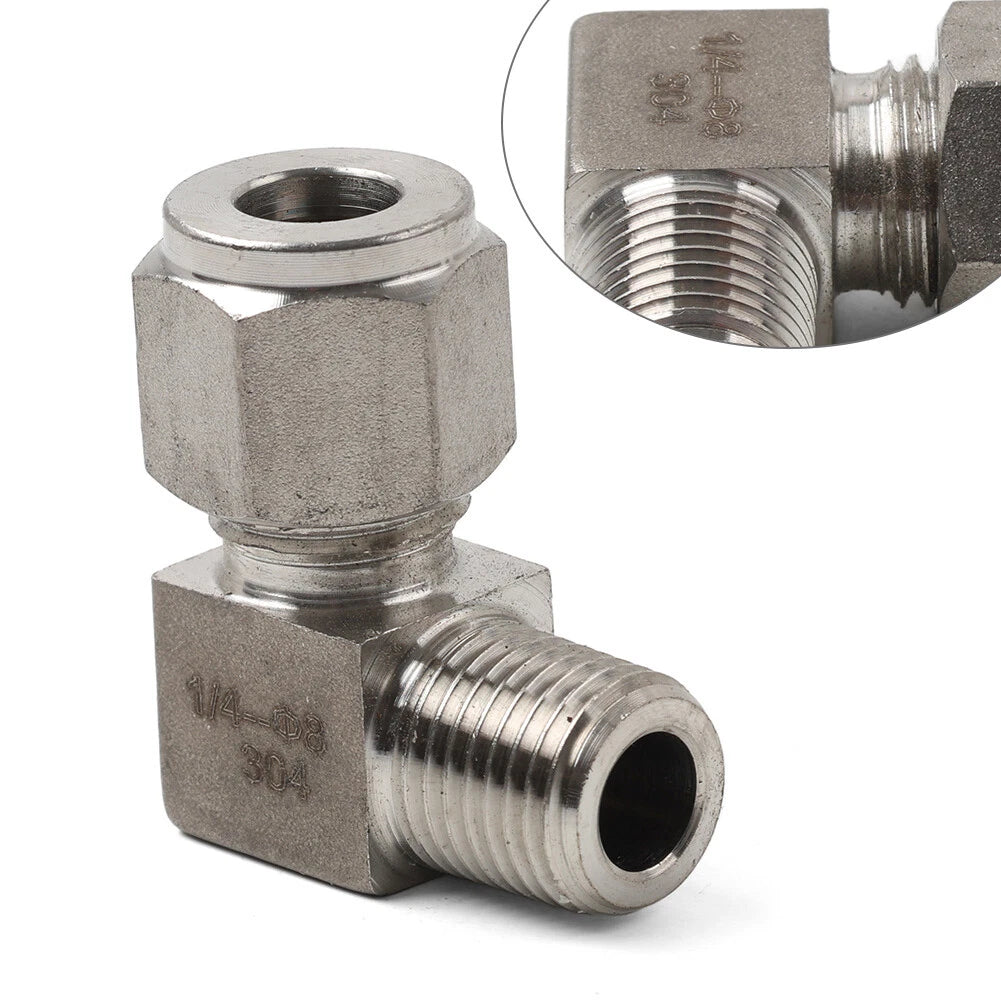 Compression Tube Fitting 1/4 PT x 8mm OD Coupling Adapter 304 Stainless Steel