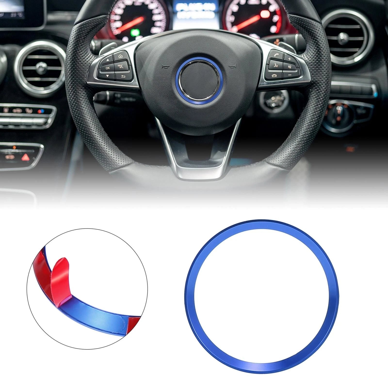 Steering Wheel Ring Cover Trim Replacement for Mercedes Benz C Class (2015–2021)