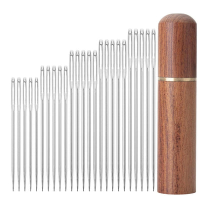 25Pcs Large Eye Hand Sewing Needles with Case for Universal Use