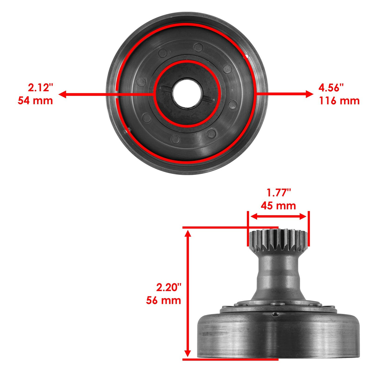 Starter Clutch Drum Heavy Duty with Pads and Bearing for Honda TRX250 (2002–2017)