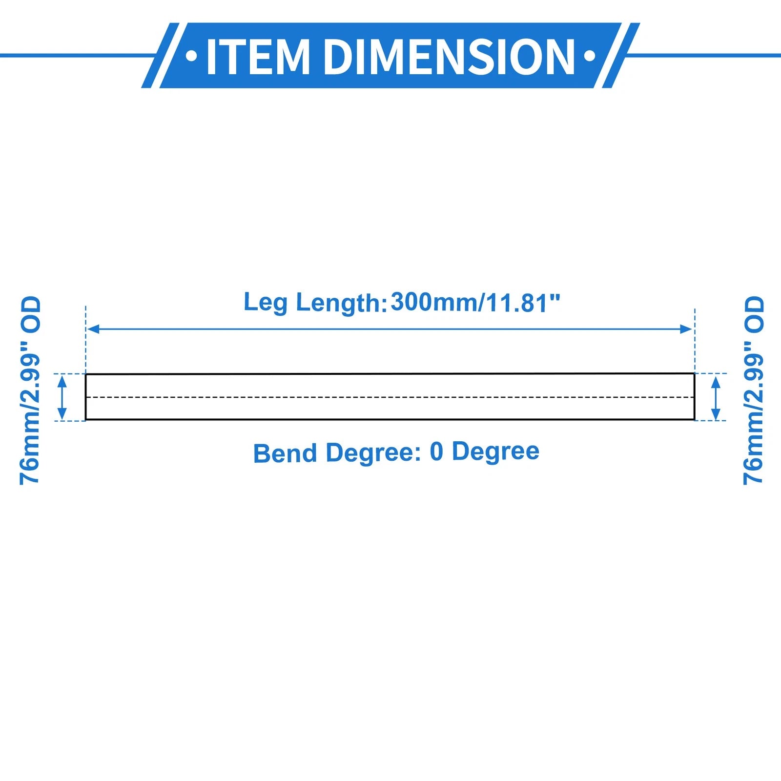 2.99"OD Intercooler Pipe for Universal Applications (0° Angle, 12" Length)