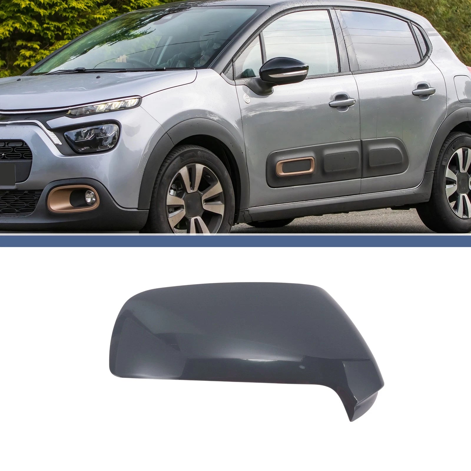 Right Passenger Side Mirror Cover Cap for Citroen C3 Picasso (2010–2017)
