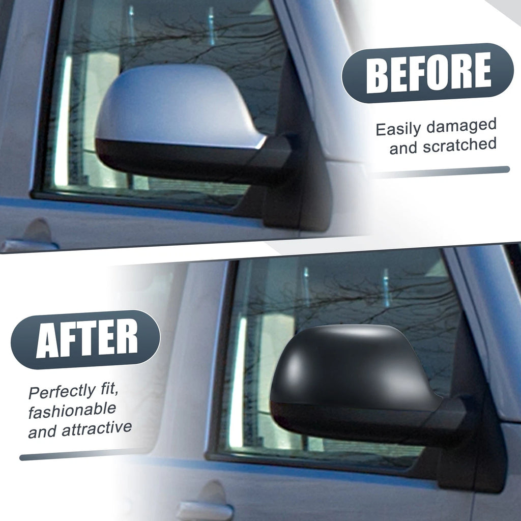 Right Side Mirror Cover Cap Matte Black Replacement for Volkswagen Transporter T5 T6 (2003–2015)