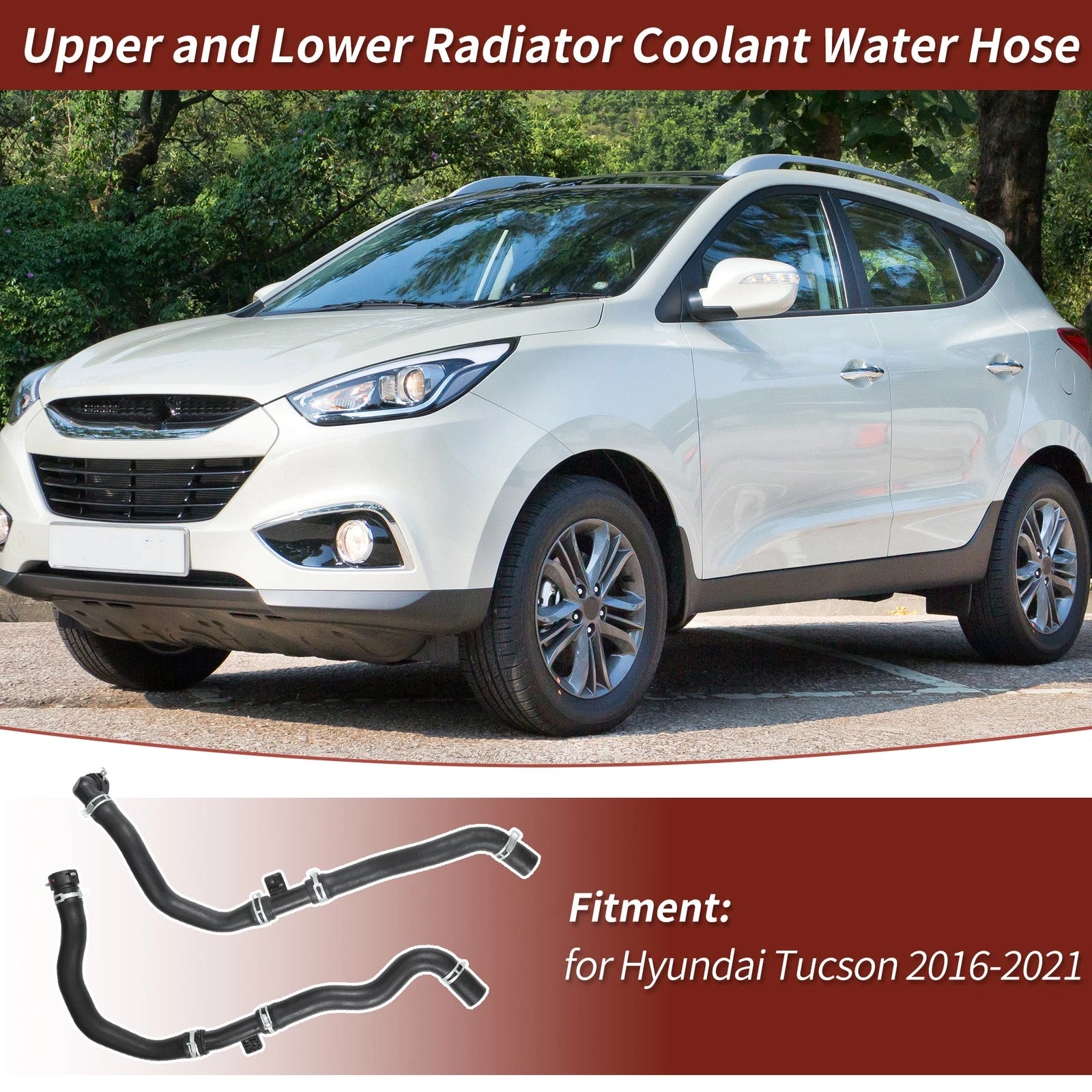 2pc Radiator Coolant Hose Kit Upper and Lower for Hyundai Tucson (2016–2021)