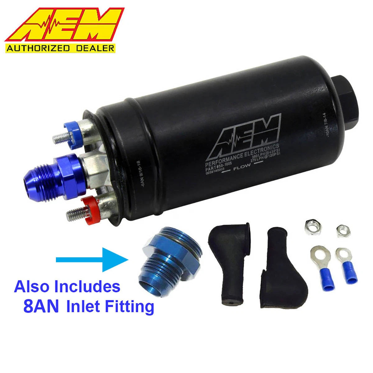 AEM 50-1005 Inline Fuel Pump 380LPH for Bosch 044 Style (2000–2023)