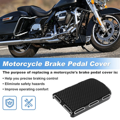 2X Brake Pedal Pad Cover & Gear Shift Knob for Harley FLD (2012–2016)