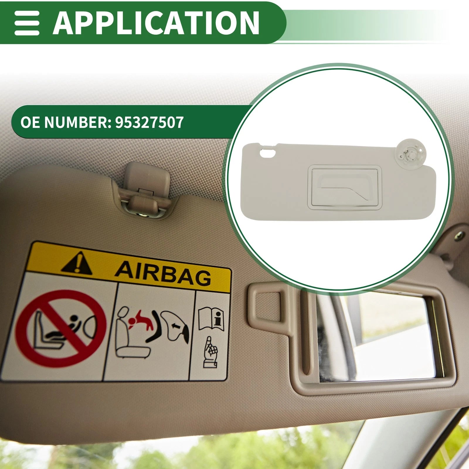 Right Car Sun Visor with Mirror for Chevrolet Sonic 2012–2016