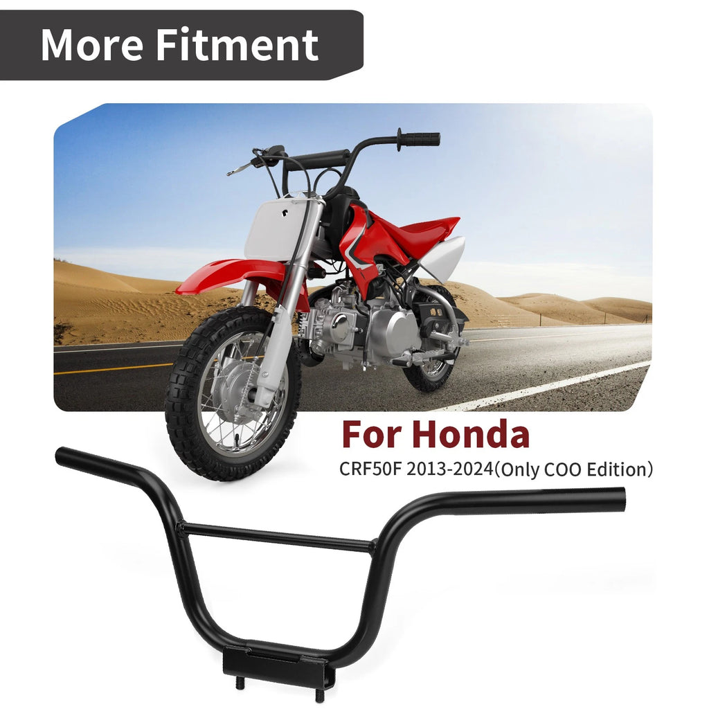 Set of 2 Black Handlebar Steering Bars for Honda CRF50F (2004–2023) 53100-GEL-306