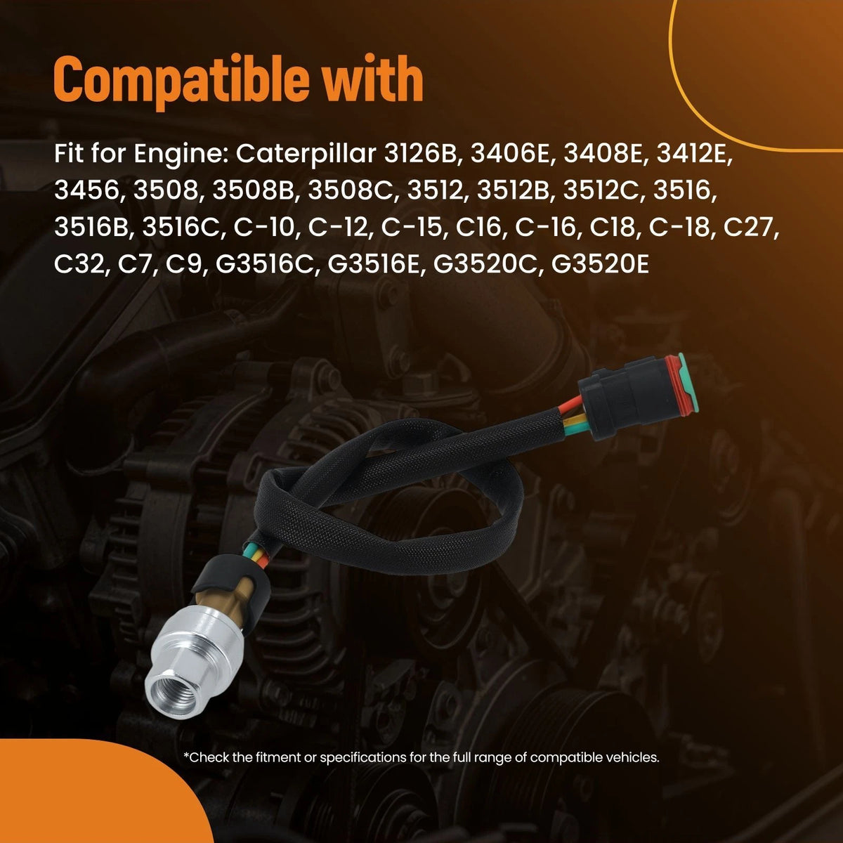 Oil Pressure Sensor for Caterpillar C-12, C-15, 3406E, 3408E, G3516C (1946724)