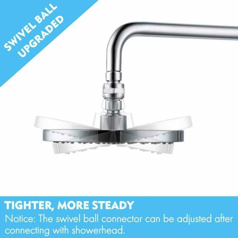 Shower Arm Ball Joint Adapter for Bathroom (Adjustable Chrome)