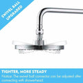 Shower Arm Ball Joint Adapter for Bathroom (Adjustable Chrome)