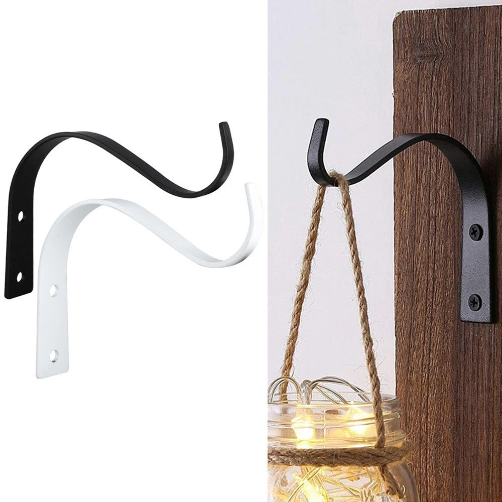 Set of 2 Hook 3.54 x 4.5 Inches Hanging Basket Brackets for Outdoor Use