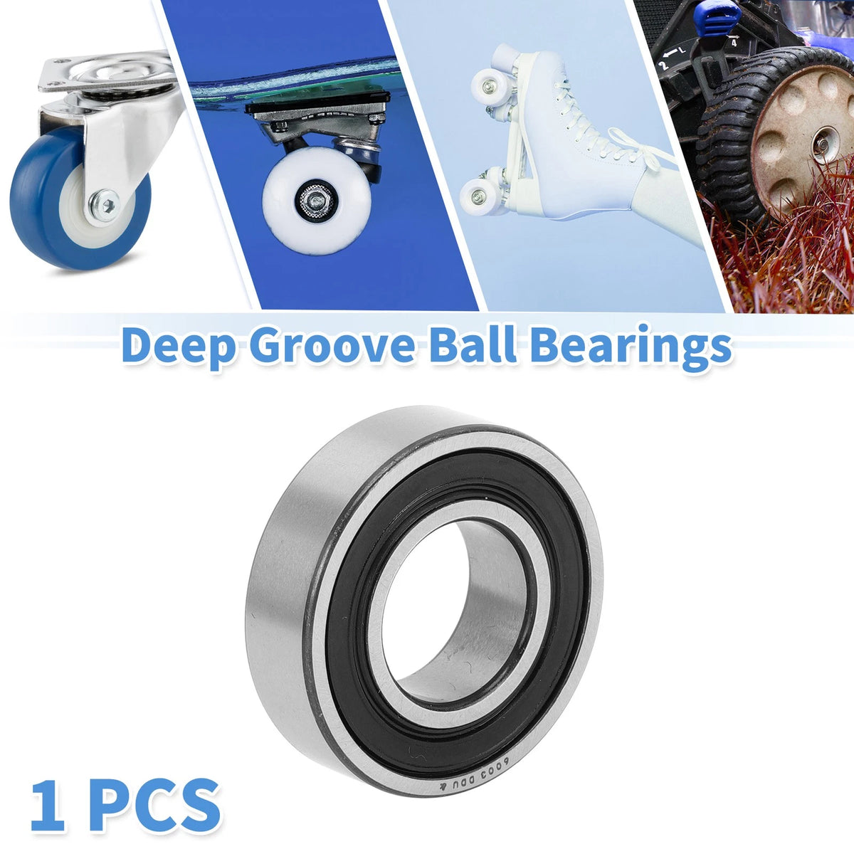 Deep Groove Ball Bearing 6003DDU for Scooter Skateboard Wheel (17x35x10mm)