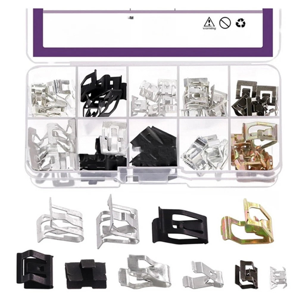 100-Pc U Clip Selection Pack for Automotive Applications