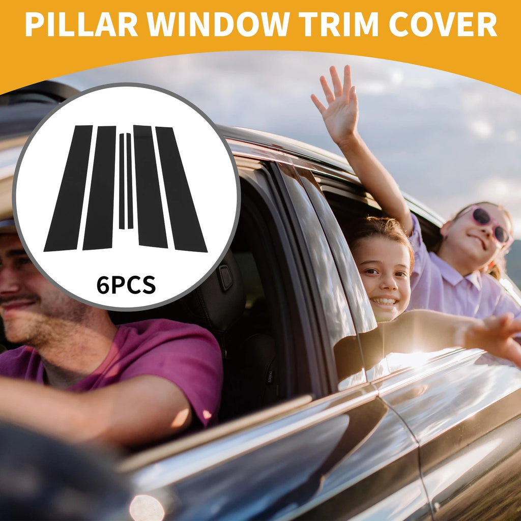 Door Pillar Window Trim Kit Black 6 Pcs for Lexus CT200 (2011–2012)
