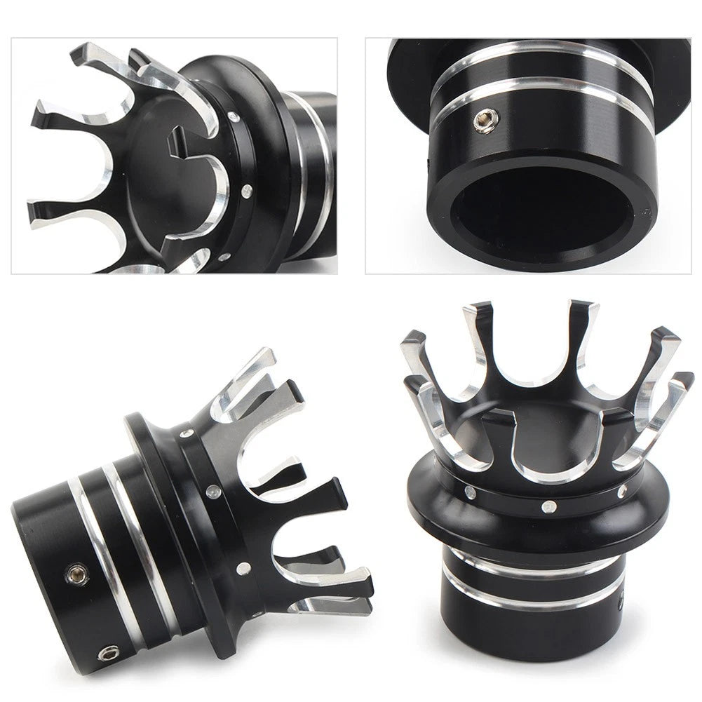 Front Axle Nut Cover for Harley Softail, Sportster, Road King (Black/White)