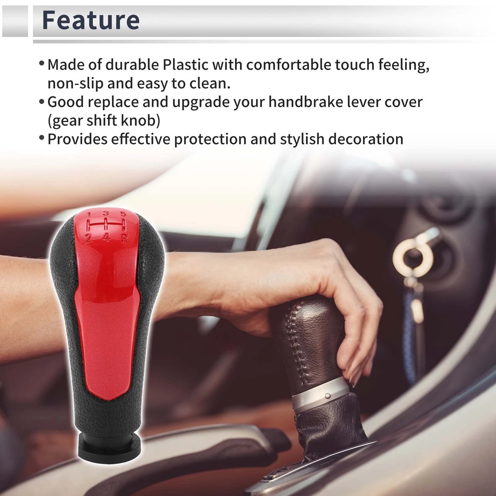 5 Speed Shift Knob Replacement for Chevrolet Spark Plastic Stick Shifter (2013–2018)