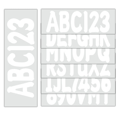 Set of 4 Boat Numbers and Letters Decal Stickers A-Z 0-9 White