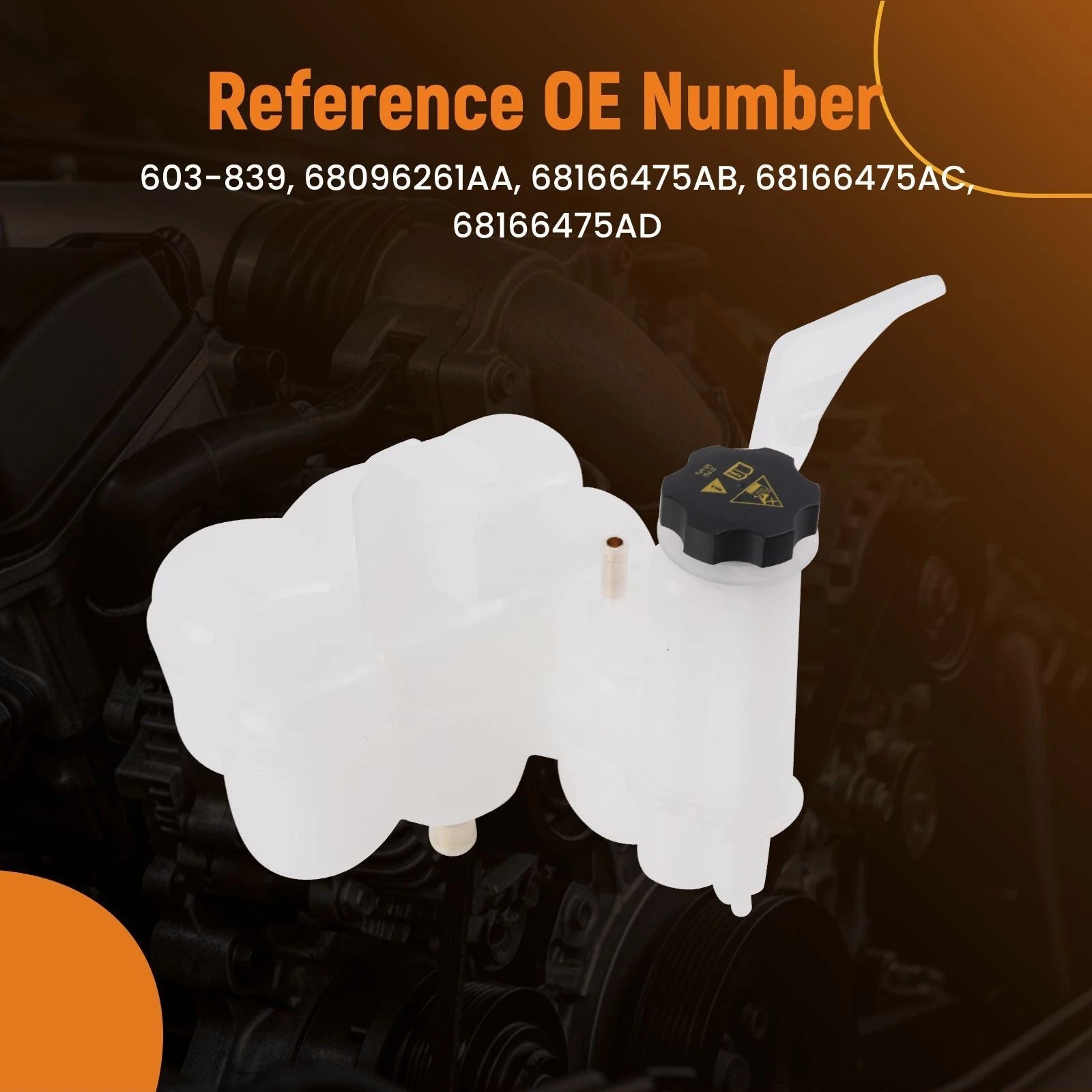 Coolant Overflow Tank for Ram 2500-5500 (2013–2018) 68096261AA w/ Cap Sensor
