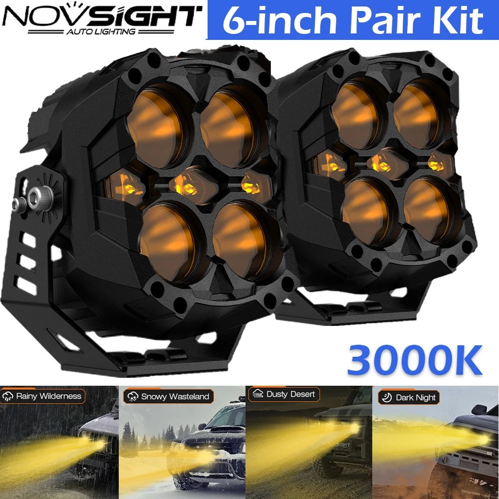6" LED Pods Work Lights for Jeep (2010–2023)