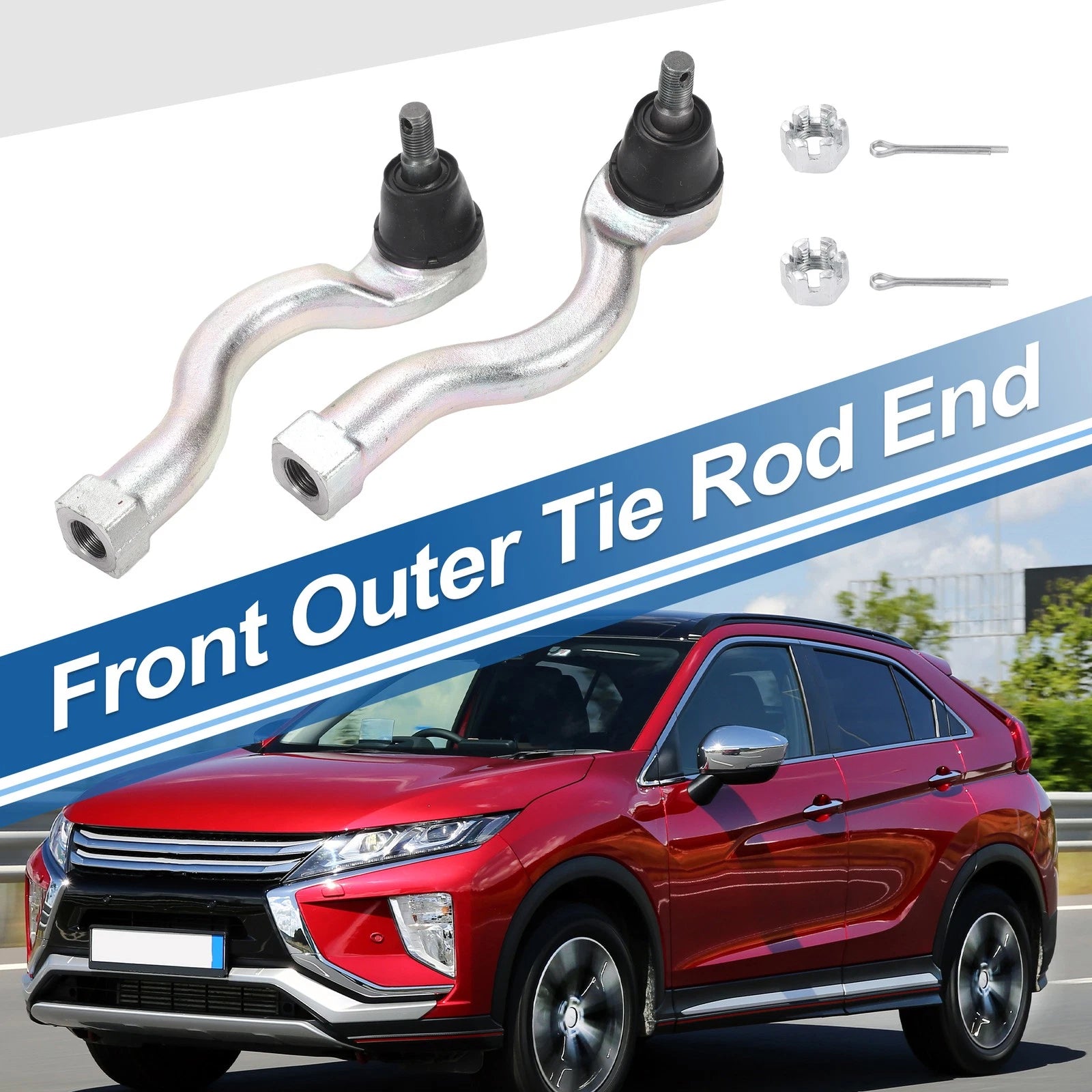 2pcs Front Outer Tie Rod Ends Links Replacement for Mitsubishi Montero (2001–2006)