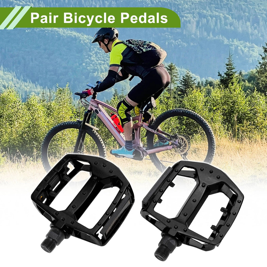 Bicycle Pedal Aluminum Alloy Reflective Strips Pair for Universal Fit 14mm