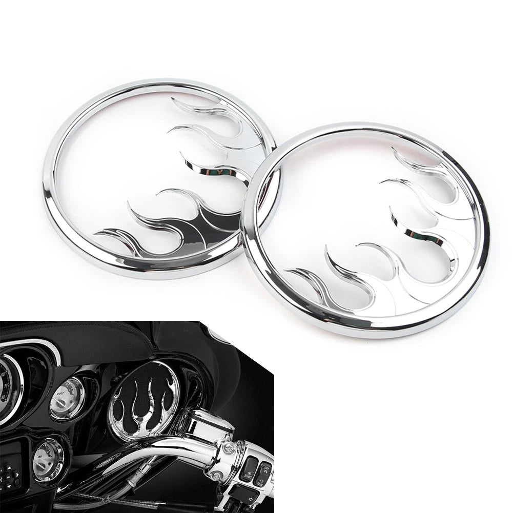 Chrome Front Speaker Grill Accent Trim Cover for Harley Electra Glide (2014–2022)
