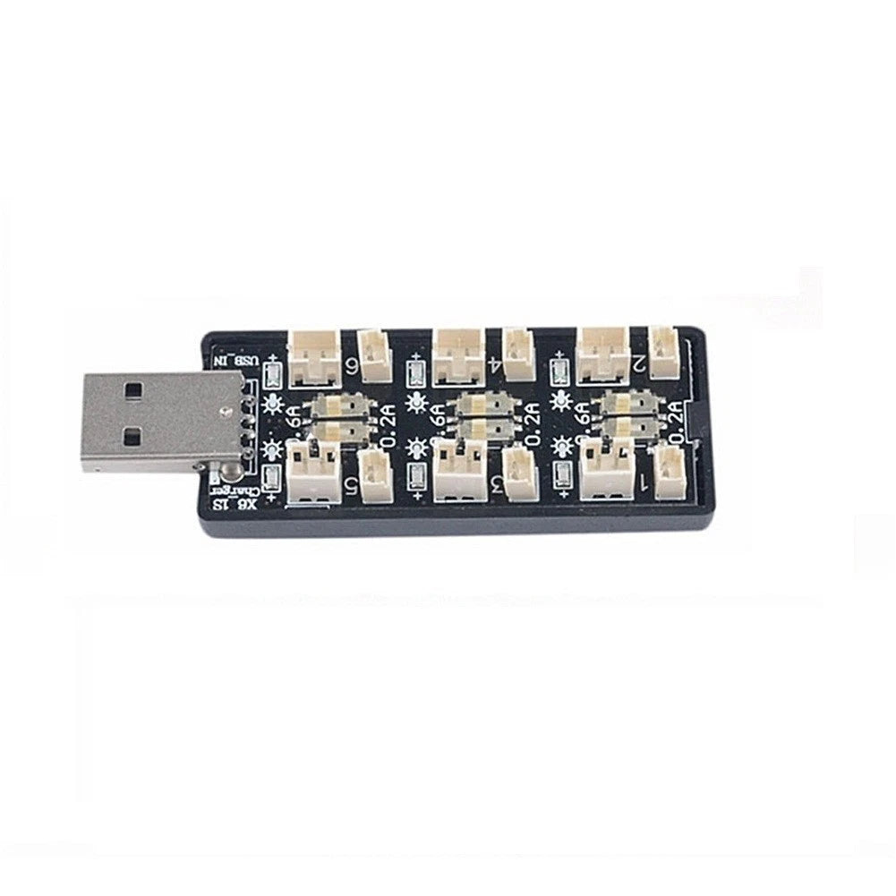USB 6 Channel Charger Board for RC Batteries (37V, 38V, 42V, 435V)