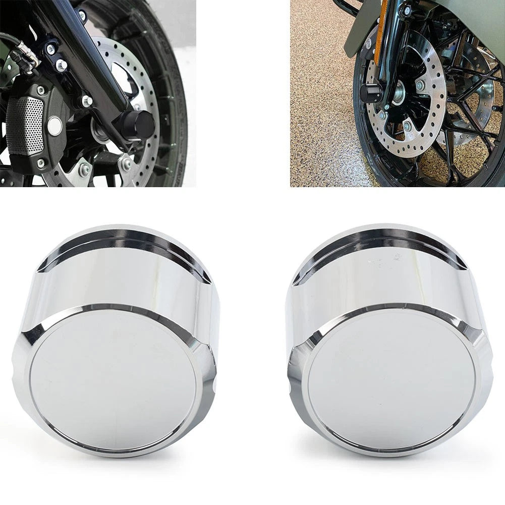 Chrome Front Axle Cap Nut Cover for Harley Dyna, Tri Glide, Sportster 1200 (2000–2023)